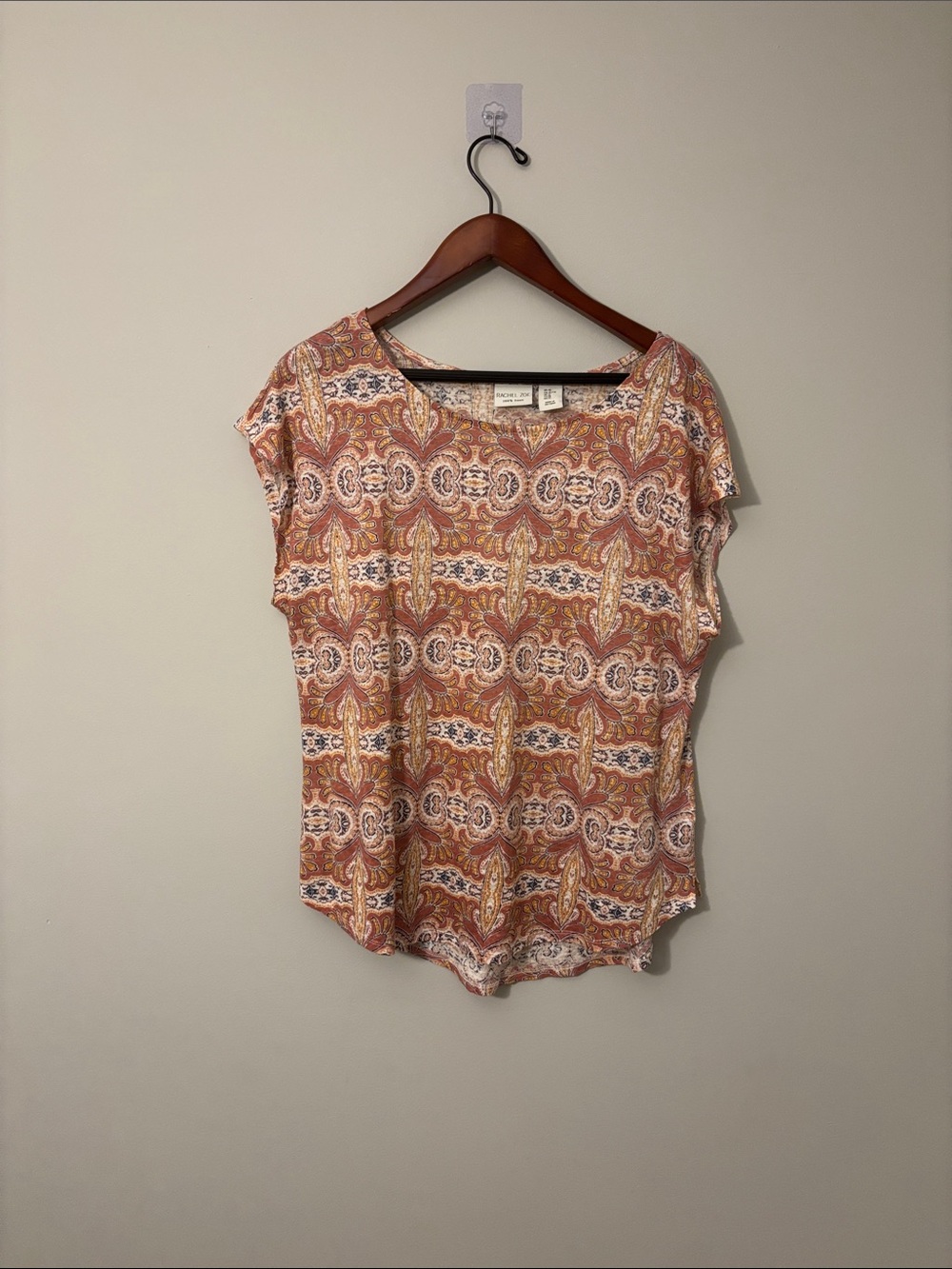 Rachel Zoe 💯 LINEN - Paisley Short Sleeve Tee